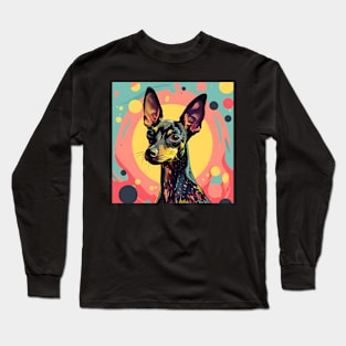 70s Manchester Terrier Vibes: Pastel Pup Parade Long Sleeve T-Shirt